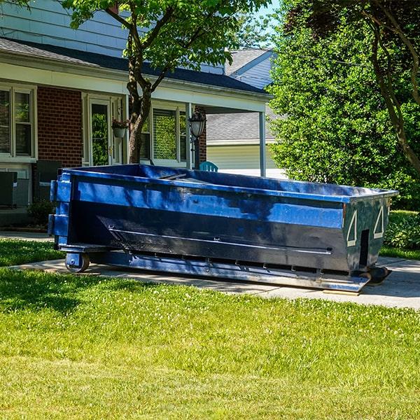 residential dumpsters can be placed on a driveway or yard, but preventative measures must be taken to avoid damage to the property